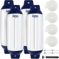 Boat Fenders 4 Pack 4.5/5.5/6.5/8.5/10/16 in - Durable Vinyl Dock