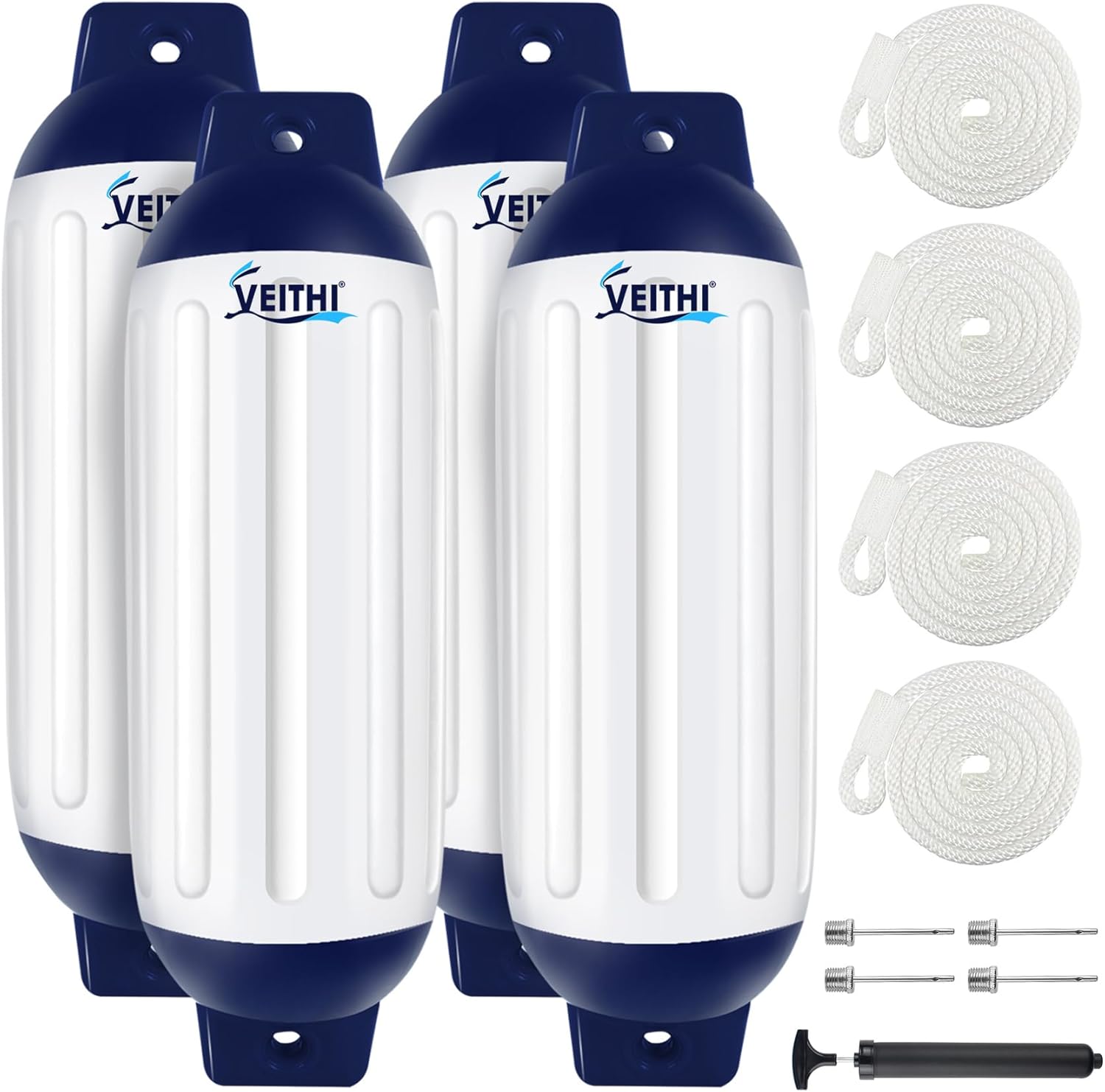 Boat Fenders 4 Pack - Durable Vinyl Bumpers for Docking