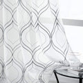 VISIONTEX Moroccan Embroidered Trellis White Sheer Curtains Panels