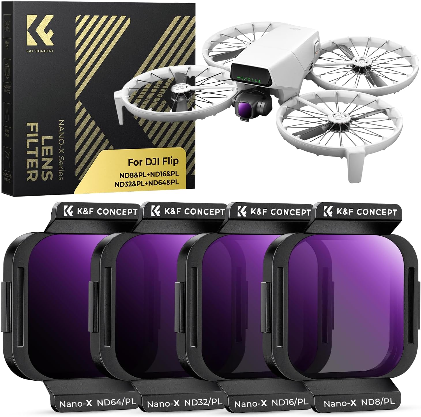 K&F Concept ND/PL Filter Set for DJI Flip 4K UHD Camera