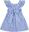 Baby Girls Summer Plaid Dress with Flutter Sleeves for Playtime