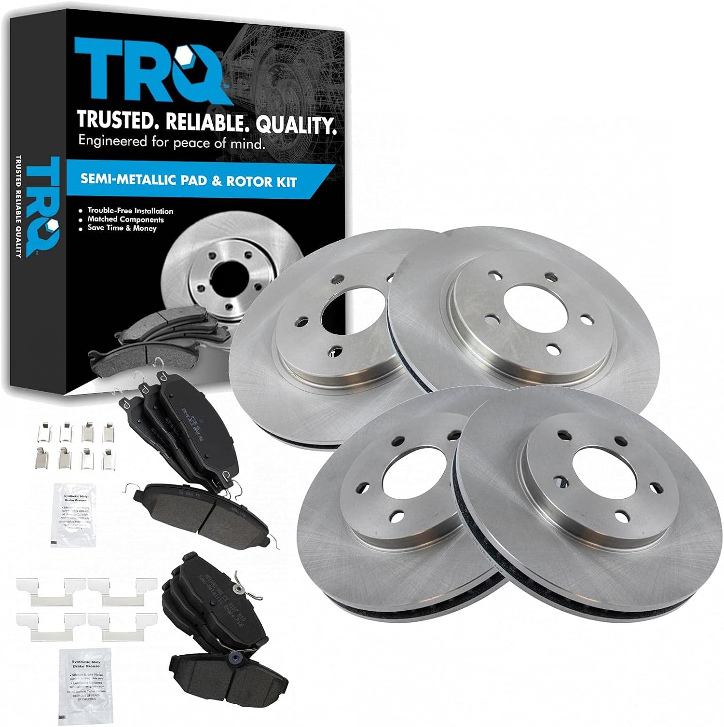 TRQ Front and Rear Brake Pad & Rotor Kit for Ford Mustang