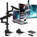 Laptop + 40in Monitor Arm Pole Top Mount with USB-C/A Ports
