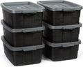 Rubbermaid 6-Pack Storage Totes with Lids - Stackable, Heavy Duty