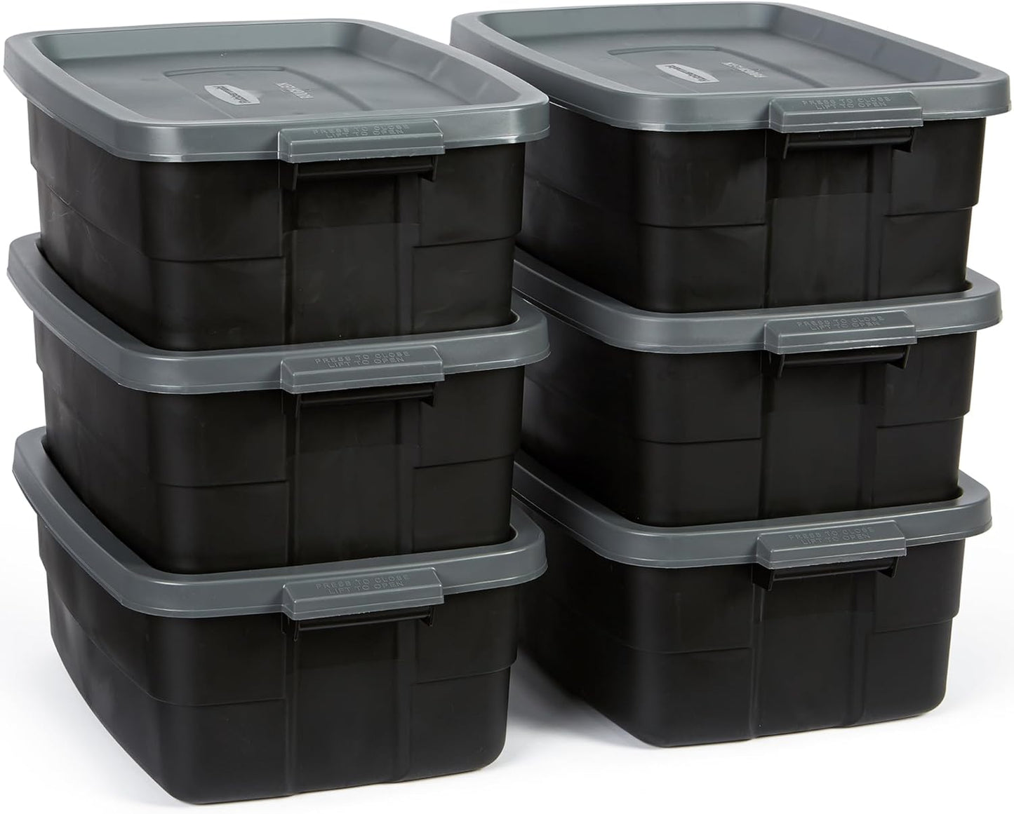 Heavy Duty Plastic Storage Bins with Lids - 6 Pack Totes