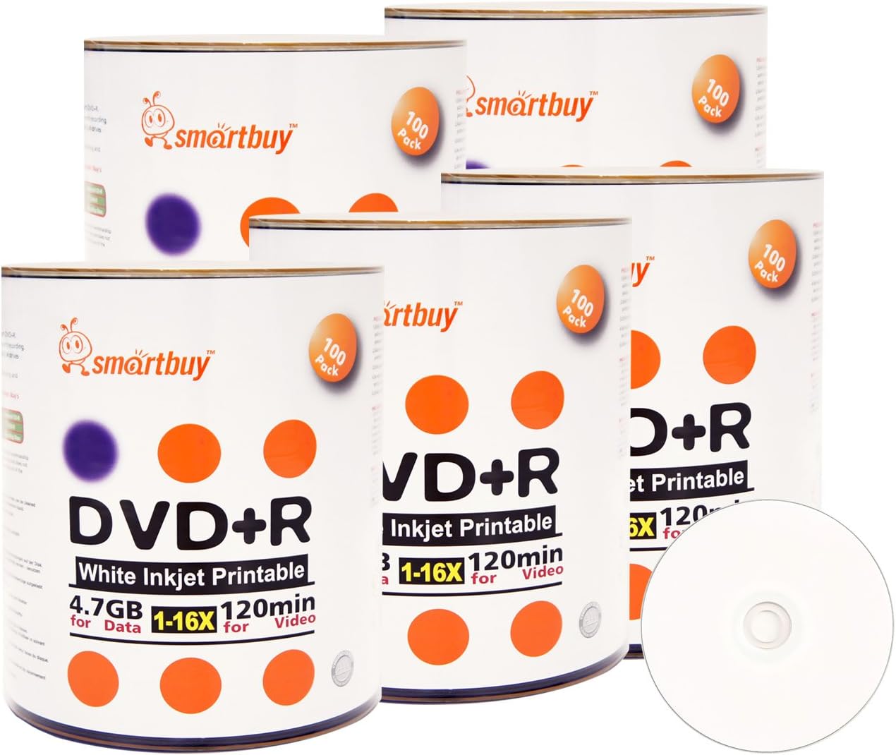 Smartbuy 4.7gb 16x DVD+R Blank Media for Inkjet Printing