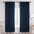Blackout Thermal Curtains 52Wx95L in Navy Blue - Room Darkening