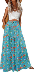 Lepunuo Womens High Waisted Flowy Maxi Skirt - Boho Floral Comfort are