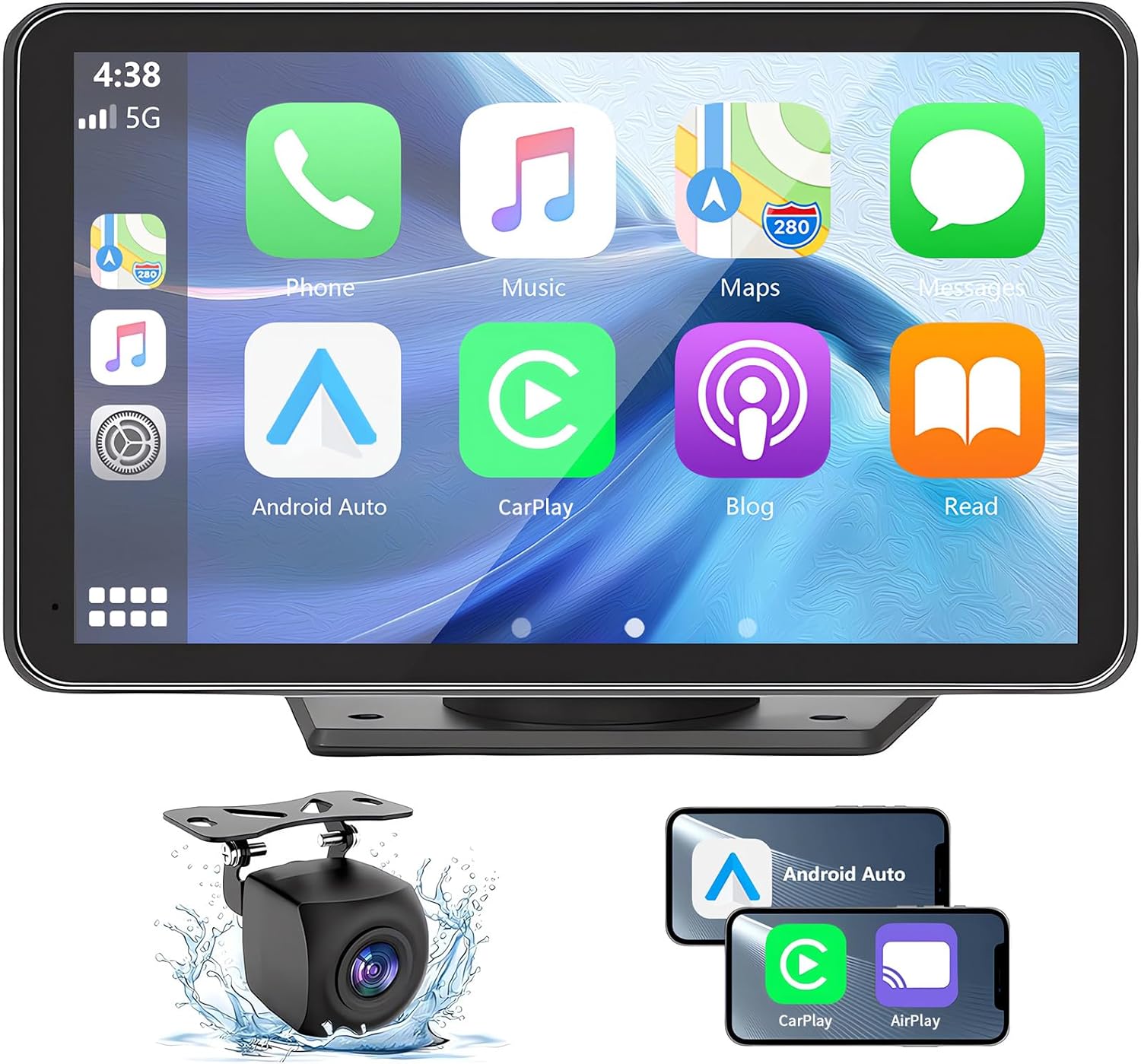 Wireless Car Stereo with CarPlay/Android Auto & Backup Camera