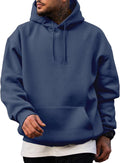 Mens Cotton Hooded Drawstring Hoodie Pullover Sweatshirt - Soft