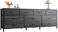 63 Inch Dresser with 10 Fabric Drawers - Large TV Stand and Organizer