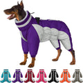 SUNFURA Purple Large Dog Coat with Legs - Warm, Water-Resistant Winter