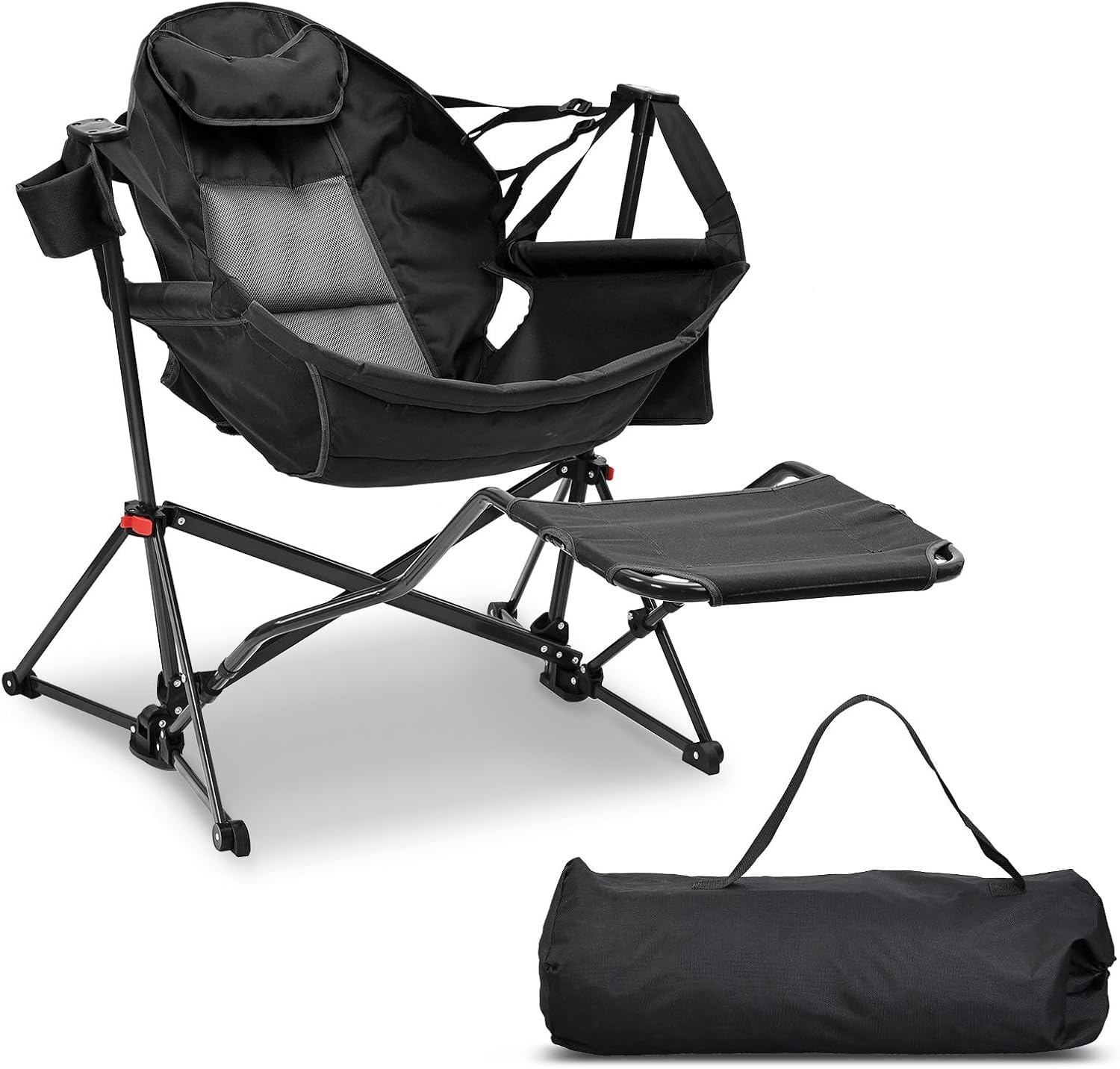 GDY Oversized Camping Chairs with Adjustable Back and Cup Holder