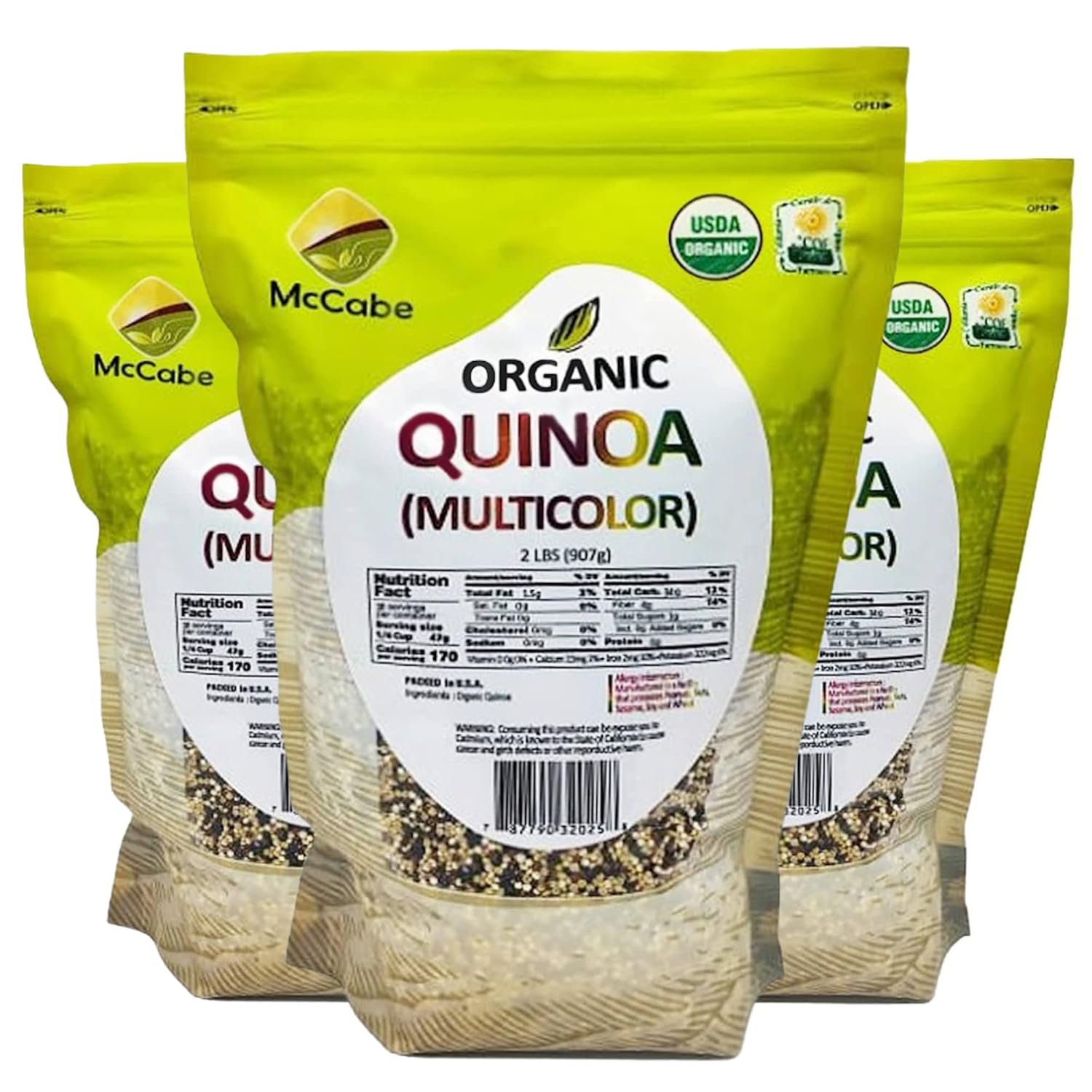 Organic Multicolor Quinoa - Rich in Fiber & Minerals, 2Lbs