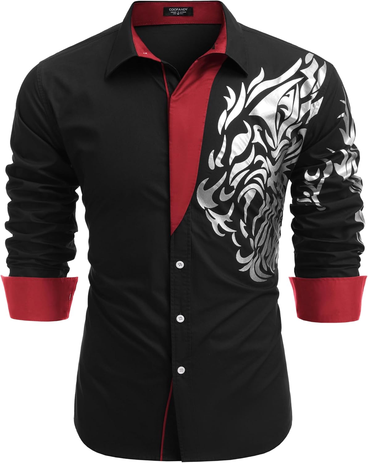 Stylish COOFANDY Men's Print Button Down Dress Shirt for All Occasions
