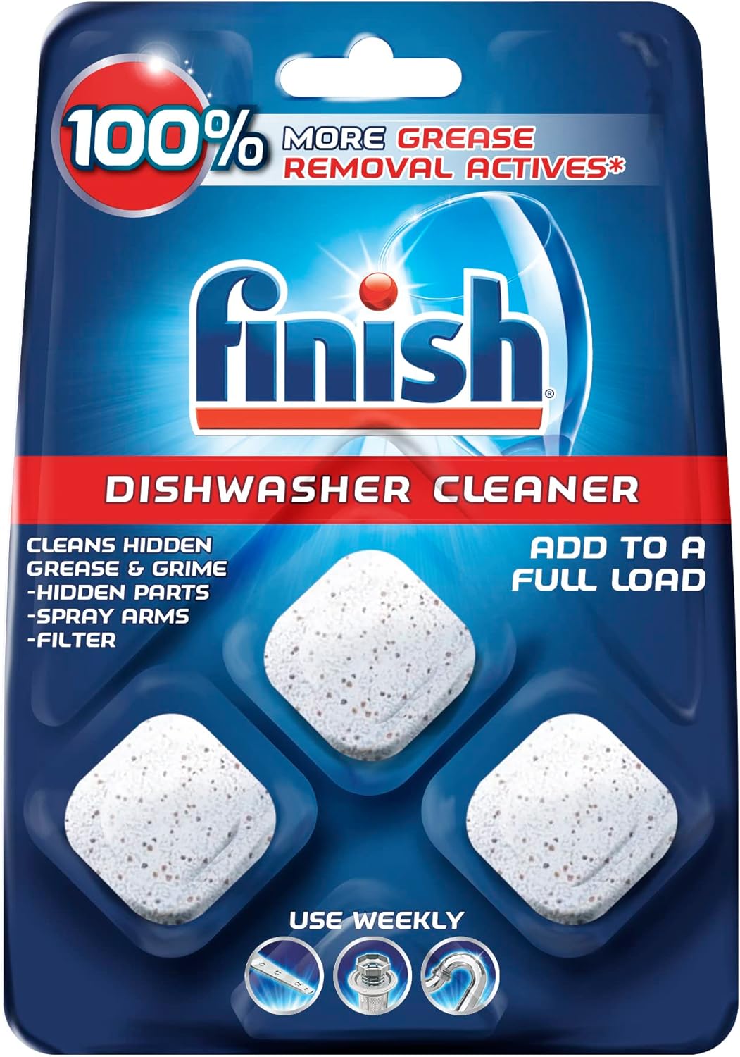 Finish In-Wash Dish Cleaner: Removes Grease, 3 ct