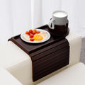 Couch Cup Holder Tray 3-in-1 Large Arm Tray - Bamboo Sofa Clip-On