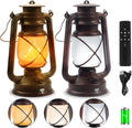 2 Pack Bronze Vintage 4 Modes Light LED Lanterns - Rechargeable