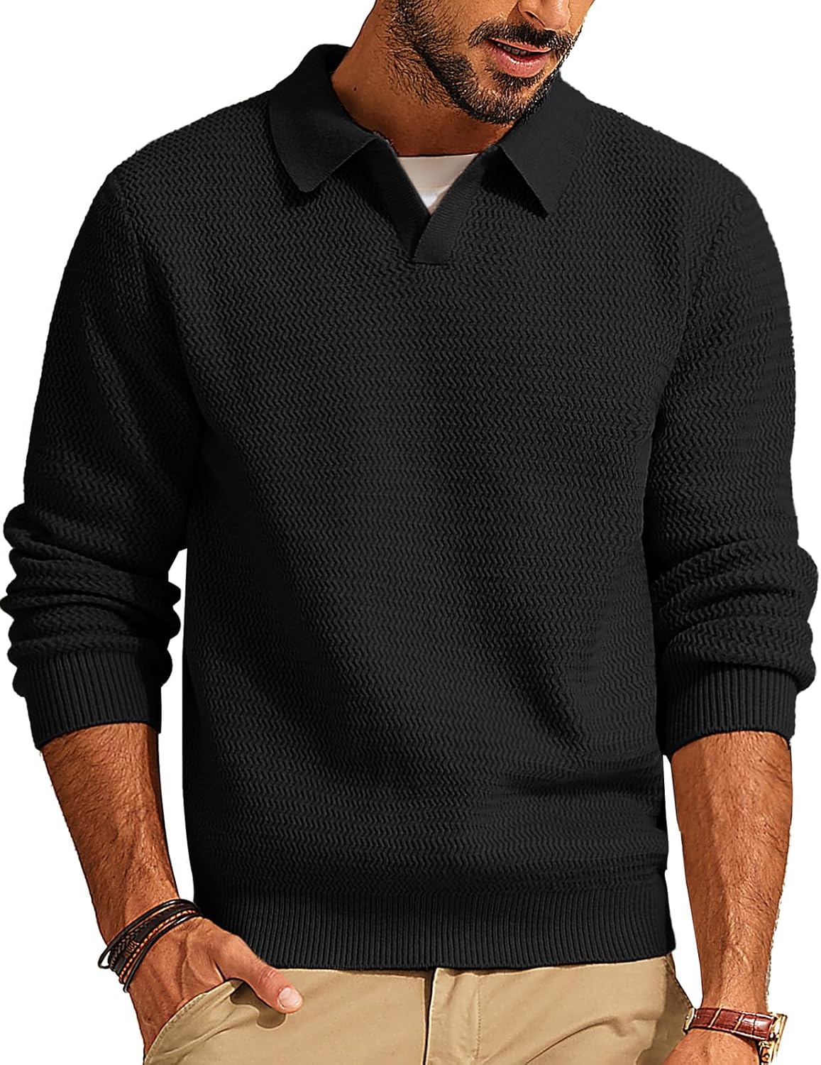 Stylish V Neck Pullover Sweater for Men by PJ PAUL JONES