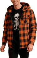 Flannel Jacket for Men Sherpa Lined Hoodie Full Zip Shirt Jacket