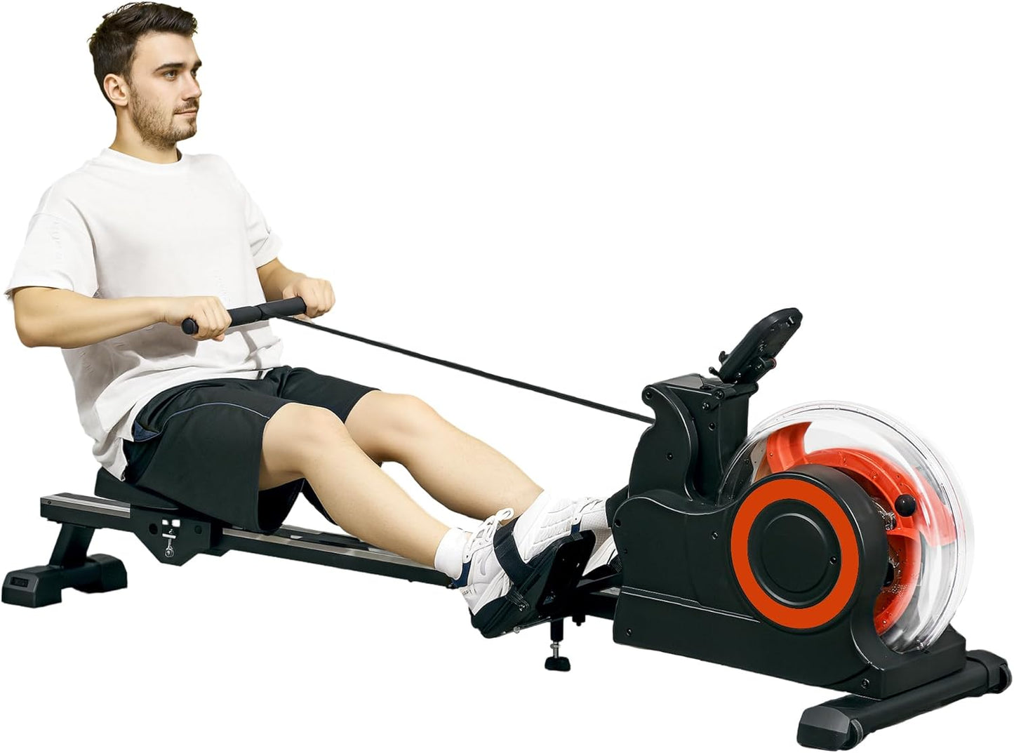 Soozier Foldable Water Rowing Machine - Adjustable Resistance