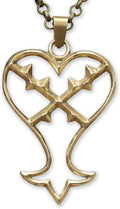 Stainless Steel Two-Sided Kingdom Heart Roxas Cross Necklace - Cosplay