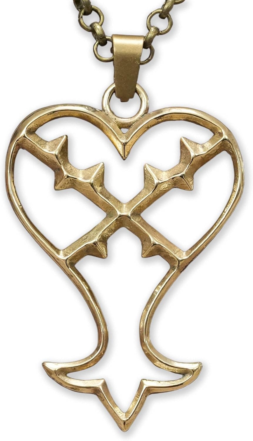 Stainless Steel Two-Sided Kingdom Heart Roxas Cross Necklace