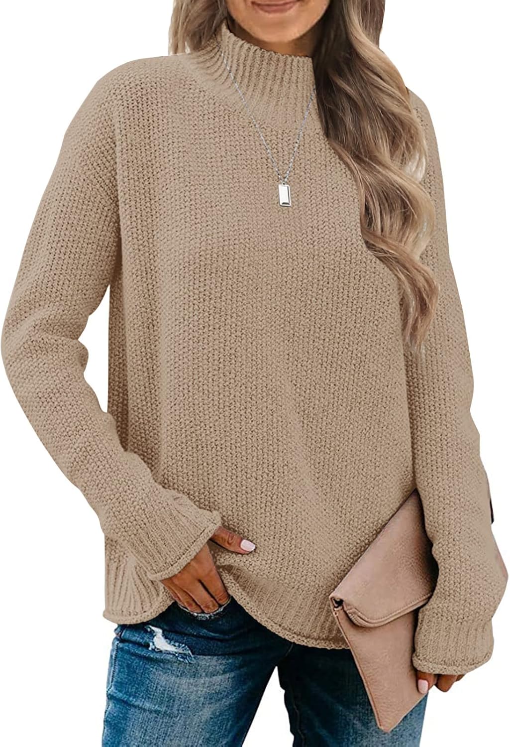 Cozy Knit Turtleneck Long Sleeve Sweater for Women 2025