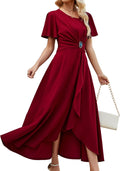 Wedding Guest Dresses for Women Have Pockets Midi A-Line Dress