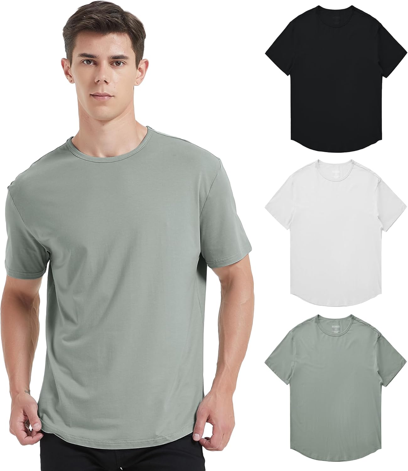 NETDRAW Men's Ultra Soft Bamboo Viscose T-Shirt for Comfort