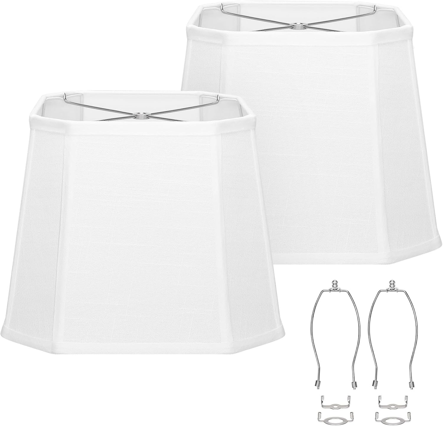 Natural Linen Rectangle Lamp Shades Set of 2 for E26 Base