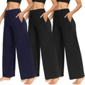 Women's Wide Leg Pants 3 Pack - High Waist Palazzo Sweatpants