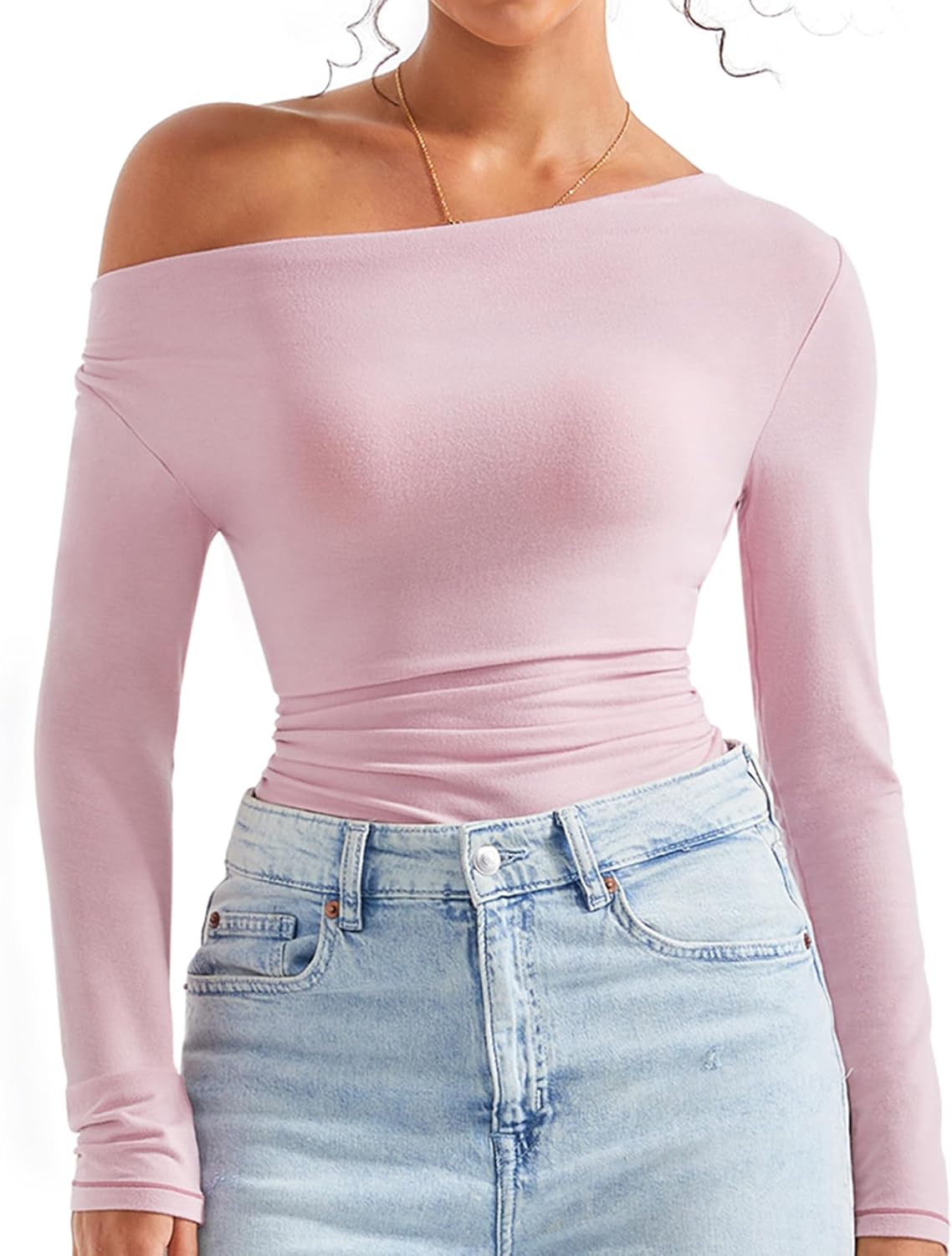 SUUKSESS Women Long Sleeve Off Shoulder Tops for Fall Style