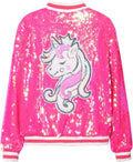 Girls' Ombre Sequin Bomber Jacket - Unicorn Patch Sparkle