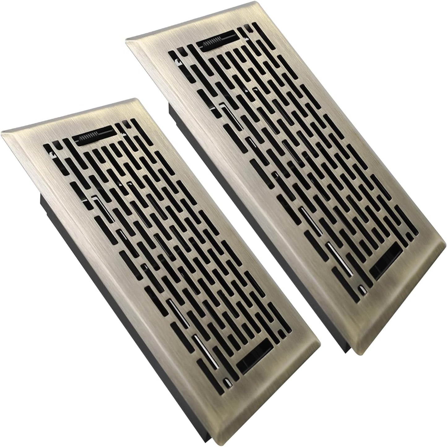 2 Pack 4x8 Heavy Duty Steel Floor Registers for Air Flow Control