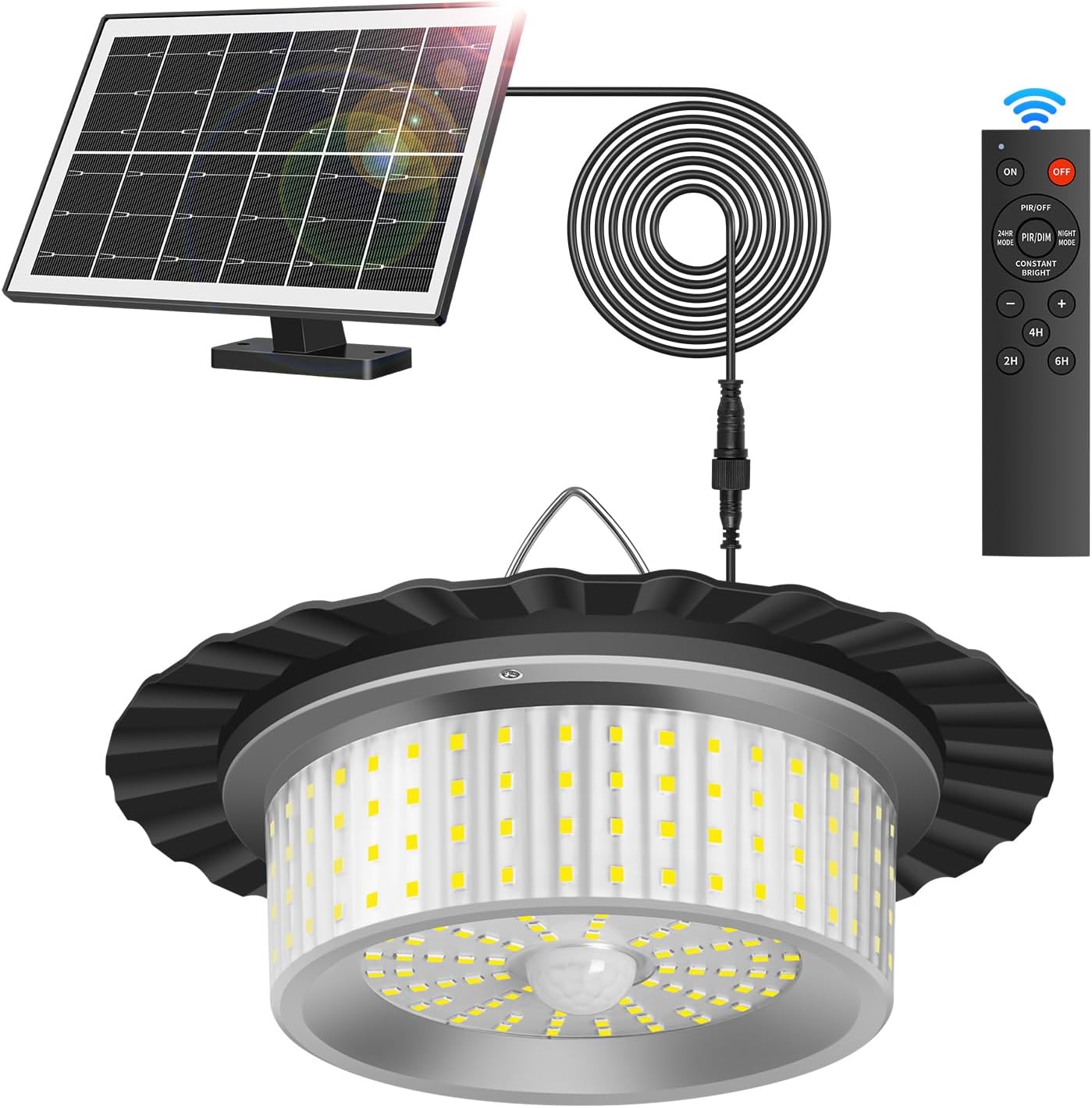 Solar Shed Light with 244 LED and Remote Control for Outdoor Use