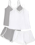 Ekouaer Womens Pajama Sets Soft Cami Shorts Set - Comfortable Lace