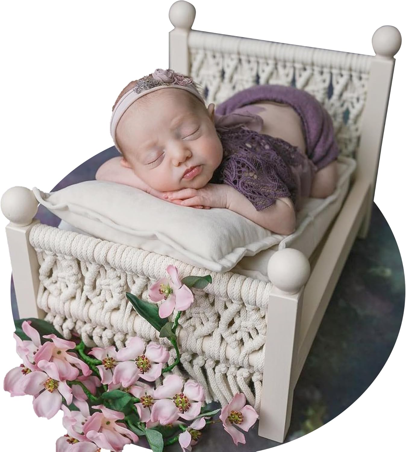 Woven Wooden Baby Photo Props for Newborn Photography Sessions