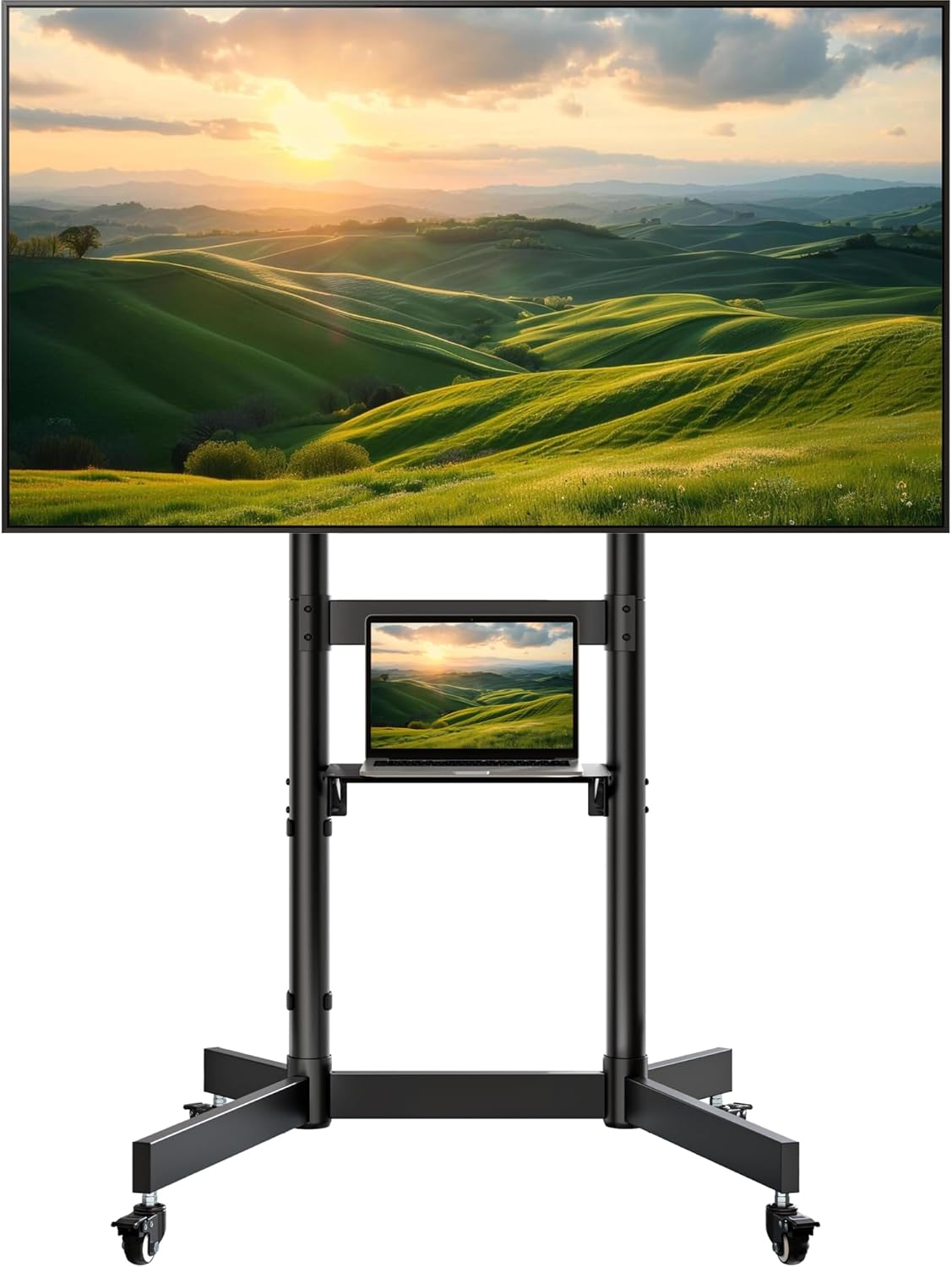 Heavy-Duty Rolling TV Stand for 55-100in Screens with Wheels
