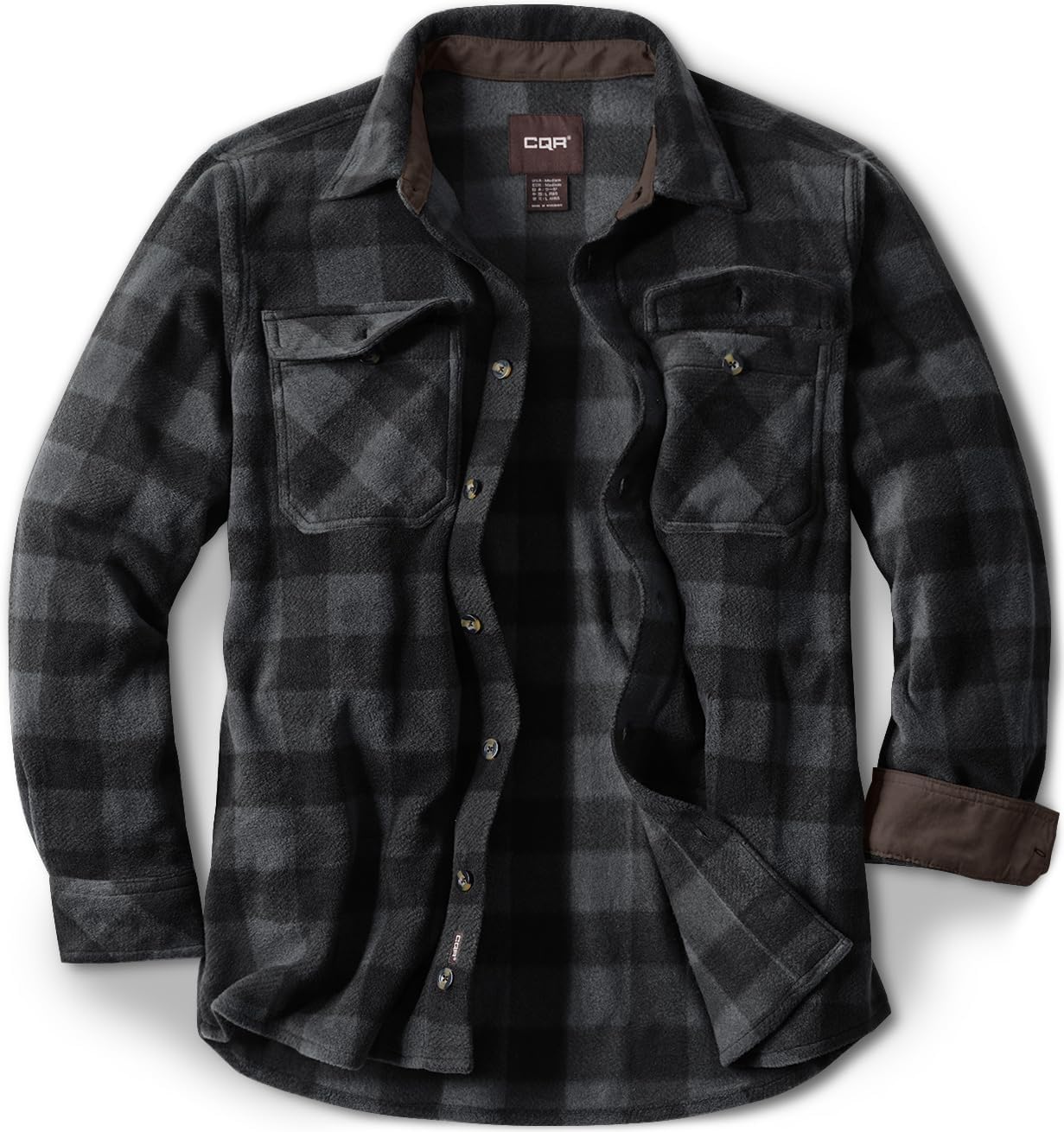 CQR Men's Long Sleeve Heavyweight Fleece Shirts for Comfort