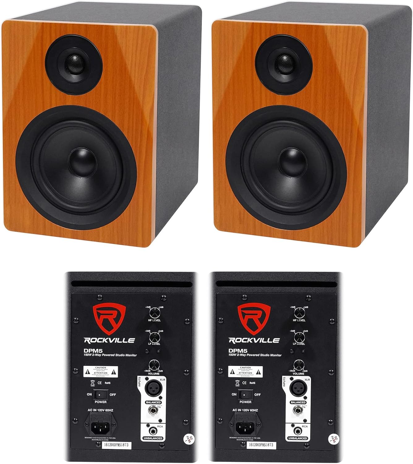 300W Rockville Dual Powered Studio Monitors
