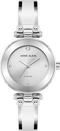 Women's Genuine Diamond Dial Bangle Watch - Silver Tone Bangle