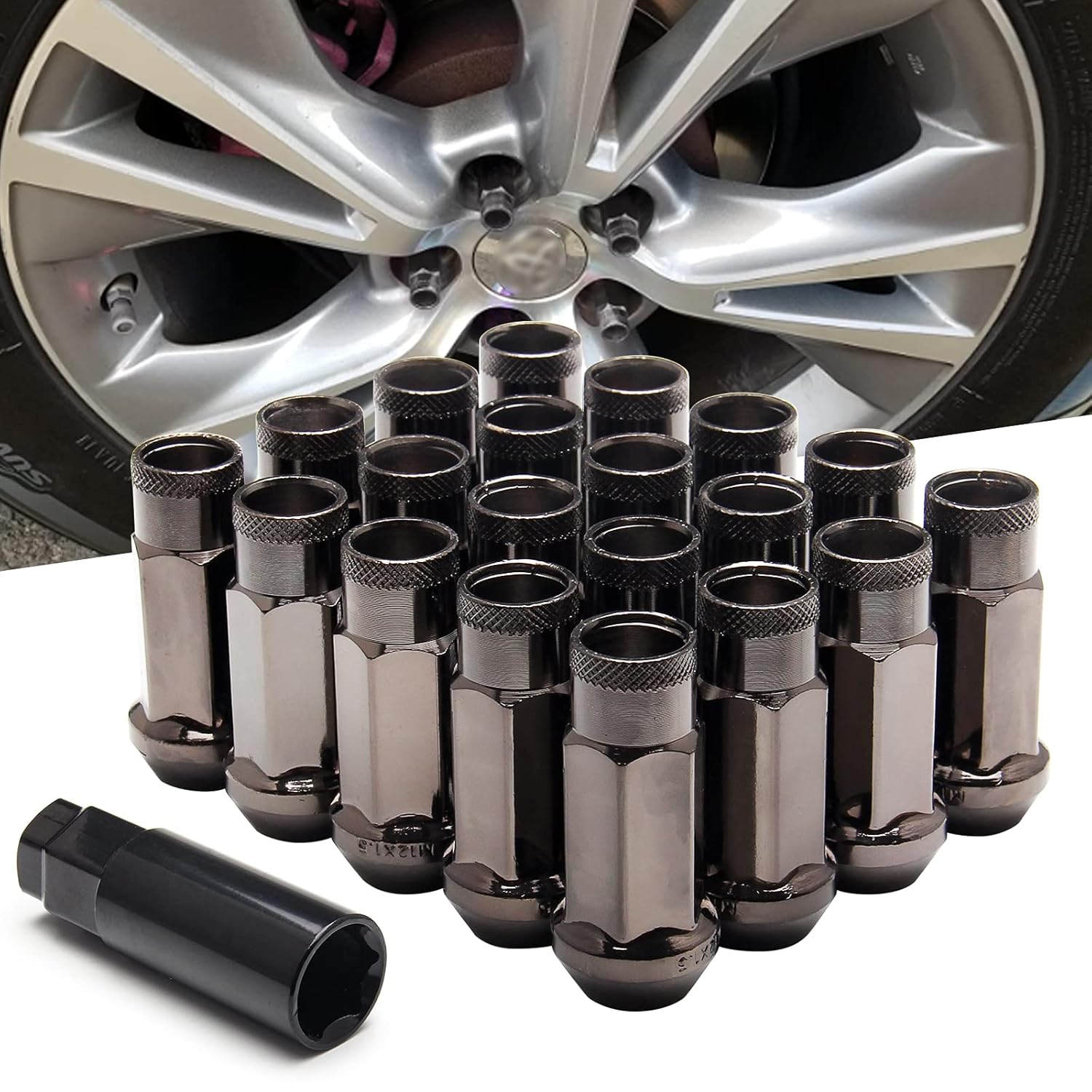 20pcs Titanium Cold Forged Steel Lug Nuts for Modified Vehicles