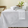 Harmony Scroll Woven Damask Tablecloth 60 in x 144 in - Elegant