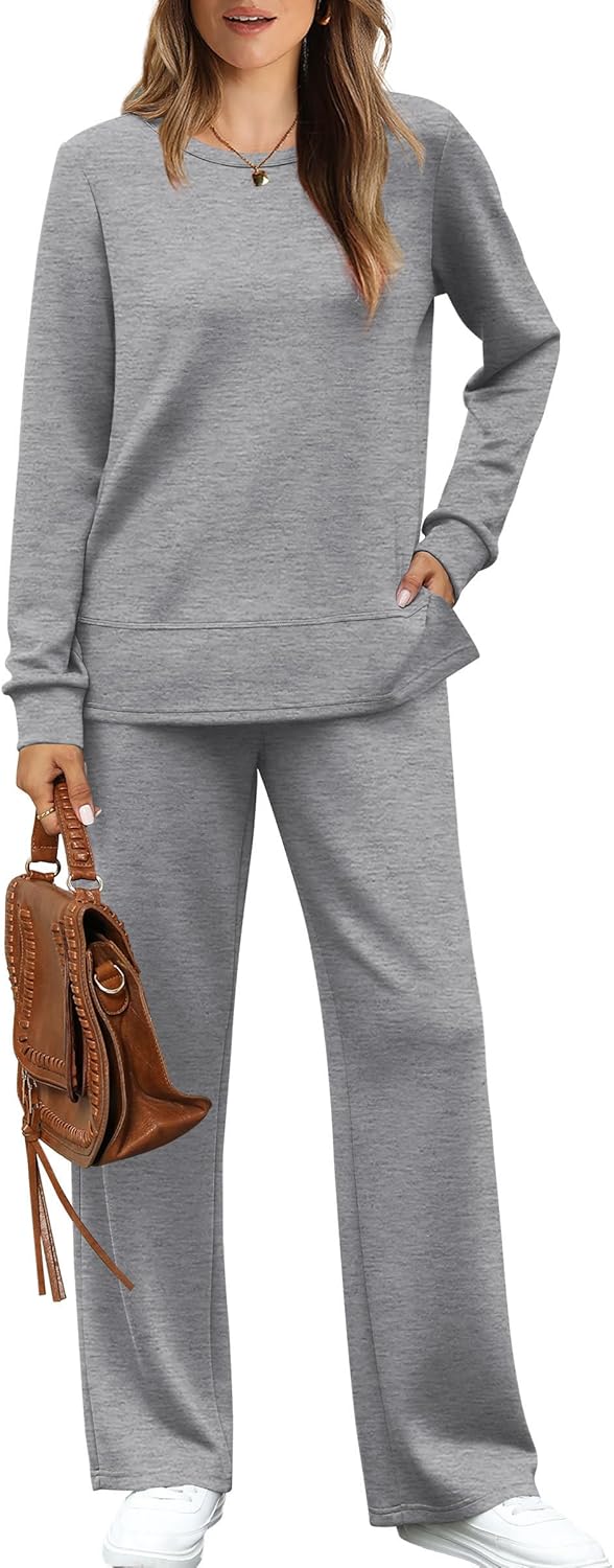 WIHOLL Women's 2 Piece Lounge Sets for Cozy Casual Travel