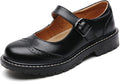 Mary Jane Shoes for Women - Comfort Leather Round Toe Flats