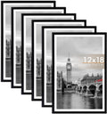 12x18 Picture Frame Set of 6 with Shatter Resistant Plastic Glass