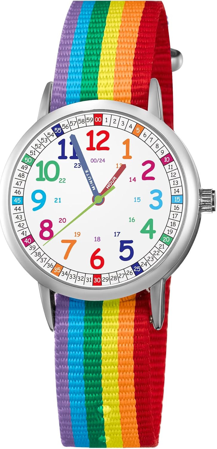 Easy Read Kids Analog Watch for Learning Time, Ages 3-11