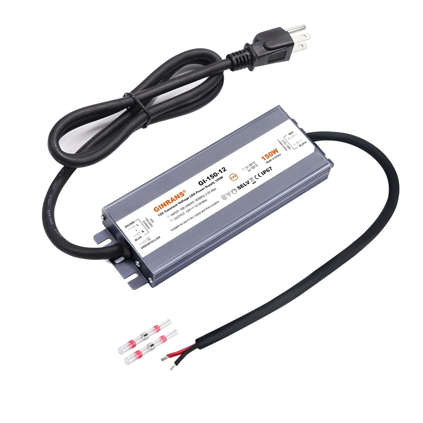 150W Waterproof Constant Voltage LED Driver for Outdoor Lighting