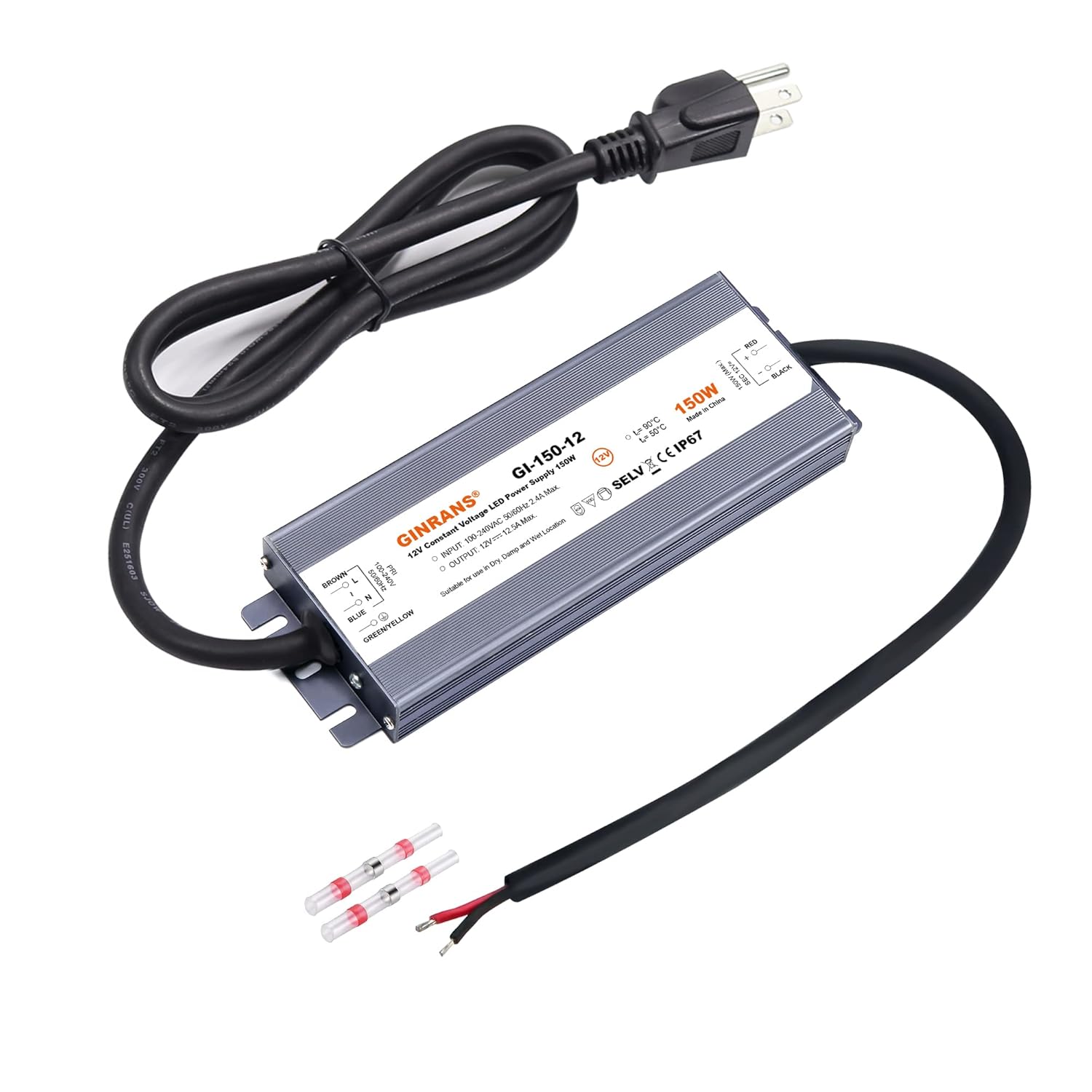 150W Waterproof Constant Voltage LED Driver for Outdoor Lighting